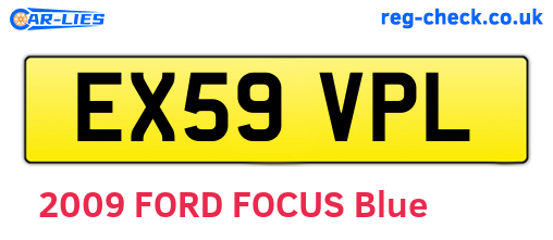 EX59VPL are the vehicle registration plates.