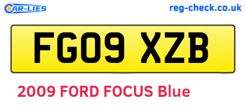 FG09XZB are the vehicle registration plates.