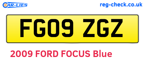 FG09ZGZ are the vehicle registration plates.