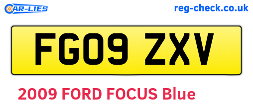 FG09ZXV are the vehicle registration plates.