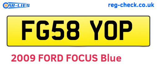 FG58YOP are the vehicle registration plates.