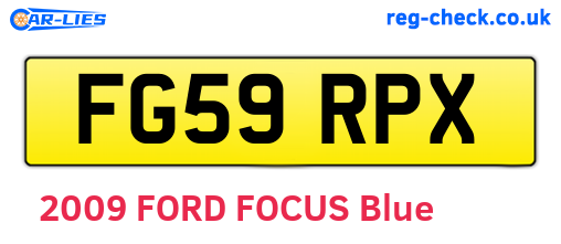 FG59RPX are the vehicle registration plates.