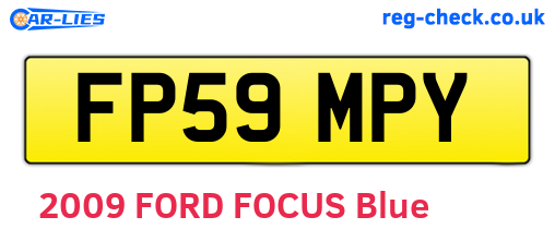 FP59MPY are the vehicle registration plates.