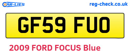 GF59FUO are the vehicle registration plates.