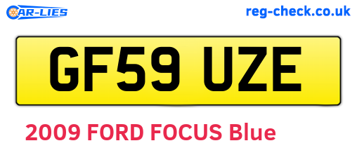 GF59UZE are the vehicle registration plates.