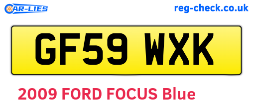 GF59WXK are the vehicle registration plates.
