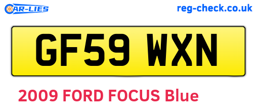 GF59WXN are the vehicle registration plates.