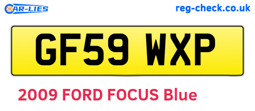 GF59WXP are the vehicle registration plates.