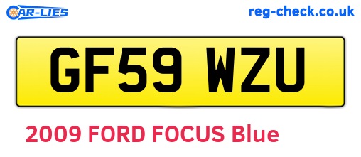 GF59WZU are the vehicle registration plates.