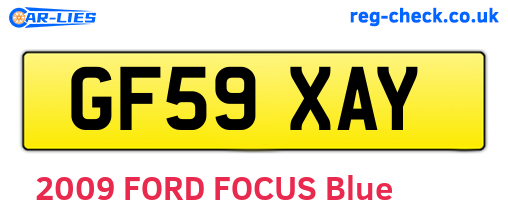 GF59XAY are the vehicle registration plates.