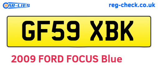 GF59XBK are the vehicle registration plates.