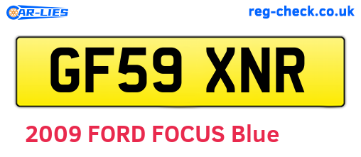 GF59XNR are the vehicle registration plates.