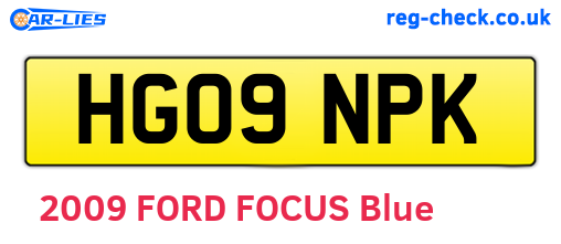 HG09NPK are the vehicle registration plates.