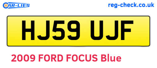 HJ59UJF are the vehicle registration plates.