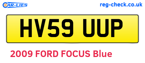 HV59UUP are the vehicle registration plates.