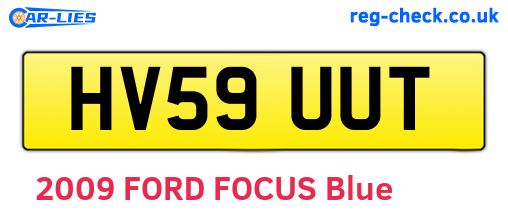 HV59UUT are the vehicle registration plates.