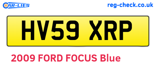 HV59XRP are the vehicle registration plates.