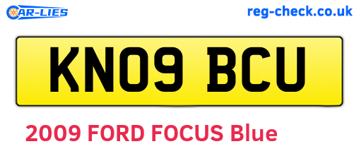 KN09BCU are the vehicle registration plates.
