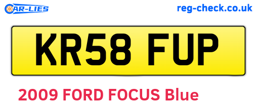 KR58FUP are the vehicle registration plates.