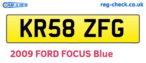 KR58ZFG are the vehicle registration plates.