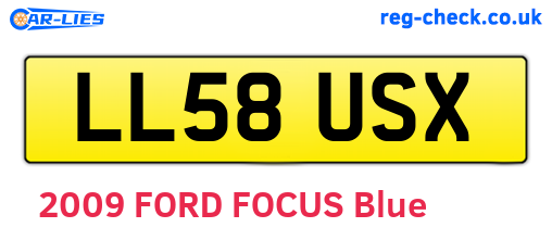 LL58USX are the vehicle registration plates.