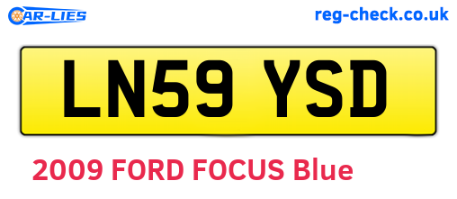 LN59YSD are the vehicle registration plates.