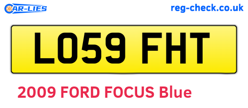LO59FHT are the vehicle registration plates.