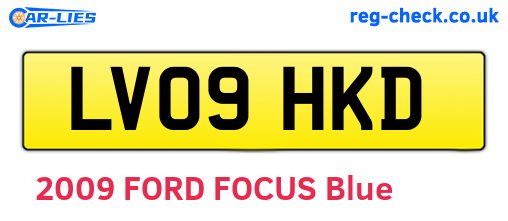 LV09HKD are the vehicle registration plates.