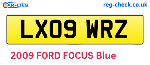 LX09WRZ are the vehicle registration plates.