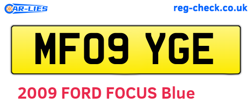 MF09YGE are the vehicle registration plates.