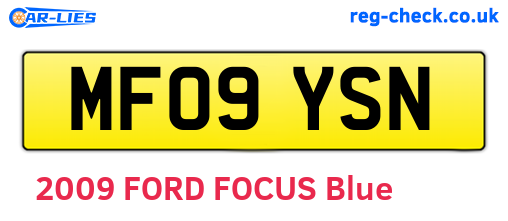 MF09YSN are the vehicle registration plates.
