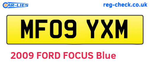 MF09YXM are the vehicle registration plates.