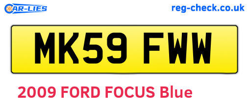 MK59FWW are the vehicle registration plates.