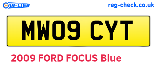 MW09CYT are the vehicle registration plates.