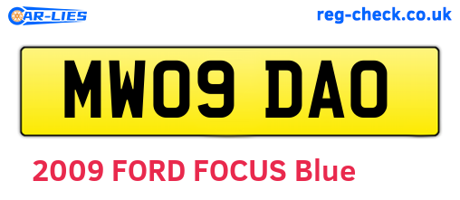 MW09DAO are the vehicle registration plates.