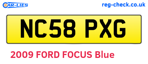 NC58PXG are the vehicle registration plates.