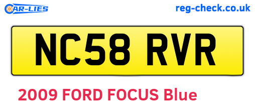 NC58RVR are the vehicle registration plates.