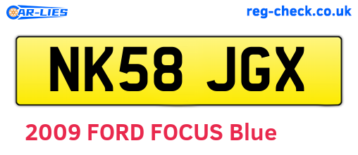 NK58JGX are the vehicle registration plates.