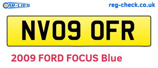 NV09OFR are the vehicle registration plates.