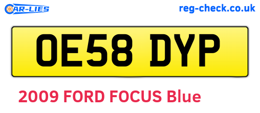 OE58DYP are the vehicle registration plates.