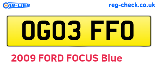 OG03FFO are the vehicle registration plates.