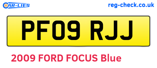PF09RJJ are the vehicle registration plates.