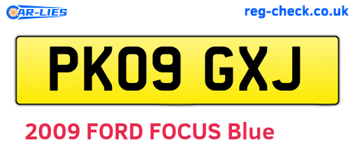 PK09GXJ are the vehicle registration plates.