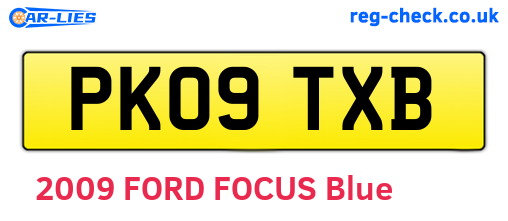 PK09TXB are the vehicle registration plates.