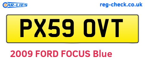 PX59OVT are the vehicle registration plates.