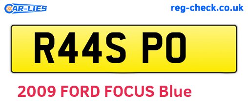 R44SPO are the vehicle registration plates.
