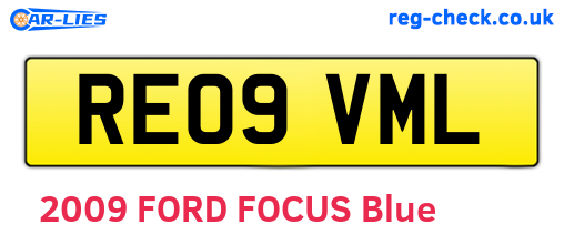 RE09VML are the vehicle registration plates.