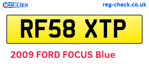 RF58XTP are the vehicle registration plates.