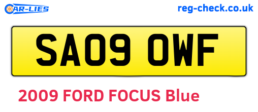 SA09OWF are the vehicle registration plates.