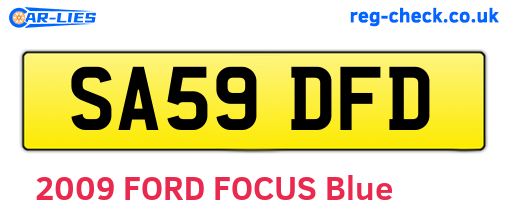 SA59DFD are the vehicle registration plates.